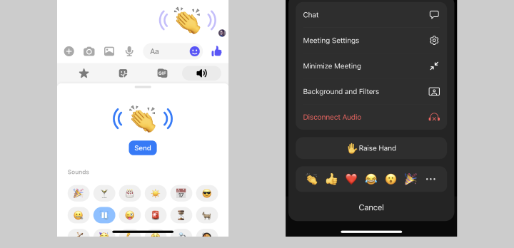Clapping reaction in Messenger & Zoom Clapping reaction in Messenger & Zoom